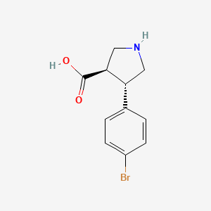 molecular formula C11H12BrNO2 B7896758 (3R,4S)-4-(4-Bromophenyl)pyrrolidine-3-carboxylic acid 