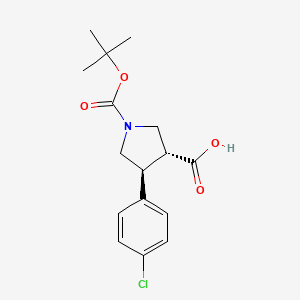 (3R,4S)-1-(tert-butoxycarbonyl)-4-(4-chlorophenyl)pyrrolidine-3-carboxylic acid