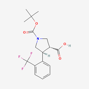 molecular formula C17H20F3NO4 B7896772 (3R,4S)-rel-1-(tert-Butoxycarbonyl)-4-(2-(trifluoromethyl)phenyl)pyrrolidine-3-carboxylic acid 
