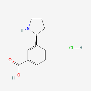 molecular formula C11H14ClNO2 B7896819 (S)-3-(Pyrrolidin-2-yl)benzoic acid hydrochloride 