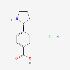 molecular formula C11H14ClNO2 B7896826 (S)-4-(Pyrrolidin-2-yl)benzoic acid hydrochloride 