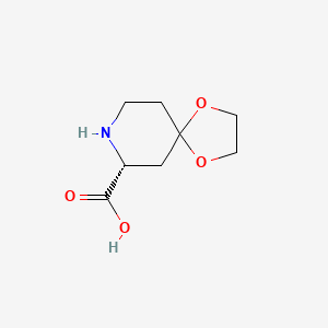 molecular formula C8H13NO4 B7896830 (R)-1,4-dioxa-8-azaspiro[4.5]Decane-7-carboxylic acid 