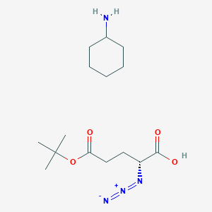 molecular formula C15H28N4O4 B7896849 (2R)-2-azido-5-[(2-methylpropan-2-yl)oxy]-5-oxopentanoic acid;cyclohexanamine 