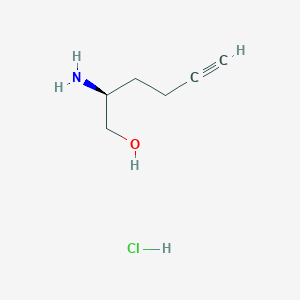 molecular formula C6H12ClNO B7896863 (2S)-2-aminohex-5-yn-1-ol;hydrochloride 