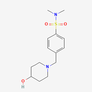 molecular formula C14H22N2O3S B7896914 4-((4-hydroxypiperidin-1-yl)methyl)-N,N-dimethylbenzenesulfonamide CAS No. 1185318-35-7
