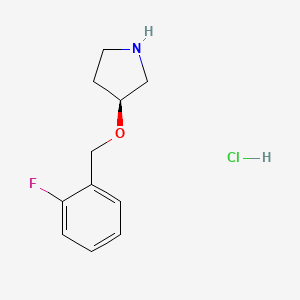 molecular formula C11H15ClFNO B7896968 (S)-3-(2-Fluoro-benzyloxy)-pyrrolidine hydrochloride 