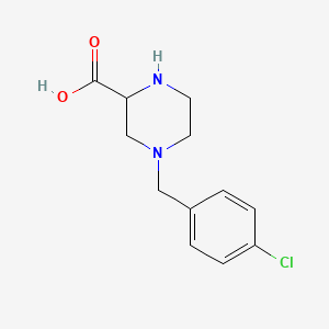 molecular formula C12H15ClN2O2 B7896988 4-(4-Chloro-benzyl)-piperazine-2-carboxylic acid 