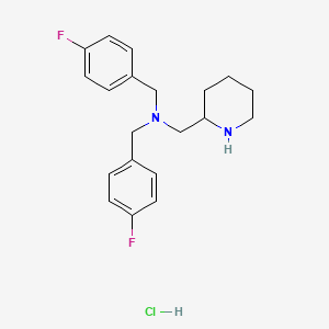 molecular formula C20H25ClF2N2 B7897037 Bis-(4-fluoro-benzyl)-piperidin-2-ylmethyl-amine hydrochloride 