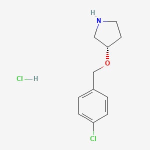 molecular formula C11H15Cl2NO B7897059 (S)-3-(4-Chloro-benzyloxy)-pyrrolidine hydrochloride 
