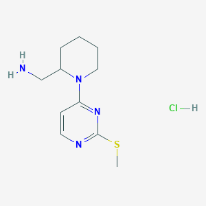 (1-(2-(Methylthio)pyrimidin-4-yl)piperidin-2-yl)methanamine hydrochloride