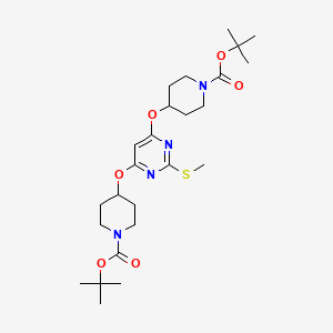 molecular formula C25H40N4O6S B7897168 di-tert-Butyl 4,4'-((2-(methylthio)pyrimidine-4,6-diyl)bis(oxy))bis(piperidine-1-carboxylate) 