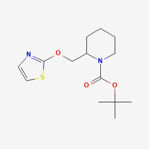 molecular formula C14H22N2O3S B7897188 2-(Thiazol-2-yloxymethyl)-piperidine-1-carboxylic acid tert-butyl ester 