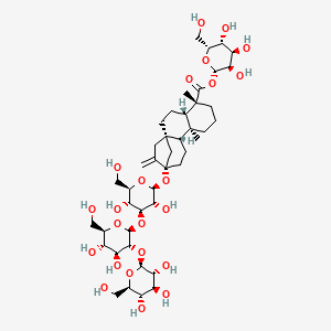 molecular formula C44H70O23 B7897255 [(2S,3R,4R,5R,6R)-3,4,5-trihydroxy-6-(hydroxymethyl)oxan-2-yl] (1R,4S,5R,9S,10R,13S)-13-[(2S,3R,4S,5R,6R)-4-[(2S,3R,4S,5S,6R)-4,5-dihydroxy-6-(hydroxymethyl)-3-[(2S,3R,4S,5S,6R)-3,4,5-trihydroxy-6-(hydroxymethyl)oxan-2-yl]oxyoxan-2-yl]oxy-3,5-dihydroxy-6-(hydroxymethyl)oxan-2-yl]oxy-5,9-dimethyl-14-methylidenetetracyclo[11.2.1.01,10.04,9]hexadecane-5-carboxylate 