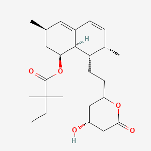 molecular formula C25H38O5 B7897290 [(1S,3R,7S,8S,8aR)-8-[2-[(4R)-4-羟基-6-氧代氧杂环-2-基]乙基]-3,7-二甲基-1,2,3,7,8,8a-六氢萘-1-基] 2,2-二甲基丁酸酯 