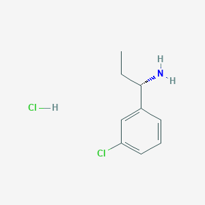 molecular formula C9H13Cl2N B7897306 (S)-1-(3-Chlorophenyl)propan-1-amine hydrochloride 