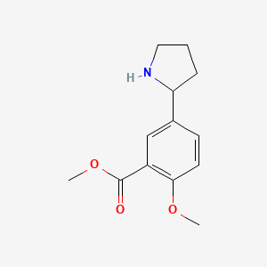 molecular formula C13H17NO3 B7897353 2-Methoxy-5-pyrrolidin-2-YL-benzoic acid methyl ester 