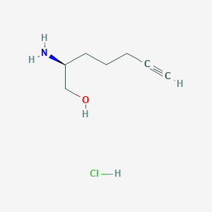 molecular formula C7H14ClNO B7897361 (2S)-2-aminohept-6-yn-1-ol;hydrochloride 