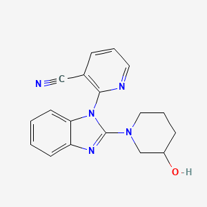 molecular formula C18H17N5O B7897389 2-(2-(3-hydroxypiperidin-1-yl)-1H-benzo[d]imidazol-1-yl)nicotinonitrile 