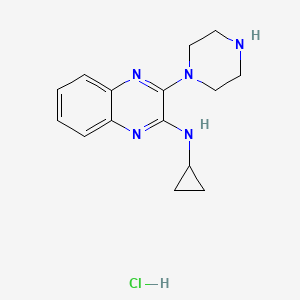 molecular formula C15H20ClN5 B7897401 Cyclopropyl-(3-piperazin-1-yl-quinoxalin-2-yl)-amine hydrochloride 