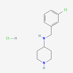 molecular formula C12H18Cl2N2 B7897408 (3-Chloro-benzyl)-piperidin-4-yl-amine hydrochloride 