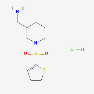 molecular formula C10H17ClN2O2S2 B7897460 (1-(Thiophen-2-ylsulfonyl)piperidin-3-yl)methanamine hydrochloride 