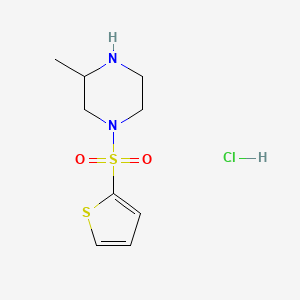 molecular formula C9H15ClN2O2S2 B7897470 3-Methyl-1-(thiophene-2-sulfonyl)-piperazine hydrochloride 