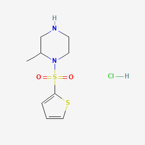 molecular formula C9H15ClN2O2S2 B7897475 2-Methyl-1-(thiophene-2-sulfonyl)-piperazine hydrochloride 