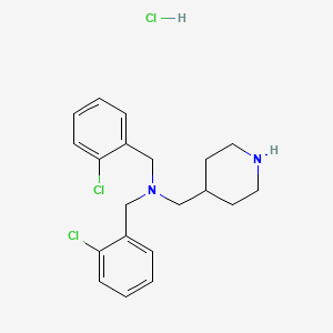 molecular formula C20H25Cl3N2 B7897519 Bis-(2-chloro-benzyl)-piperidin-4-ylmethyl-amine hydrochloride 