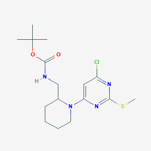molecular formula C16H25ClN4O2S B7897550 [1-(6-Chloro-2-methylsulfanyl-pyrimidin-4-yl)-piperidin-2-ylmethyl]-carbamic acid tert-butyl ester 
