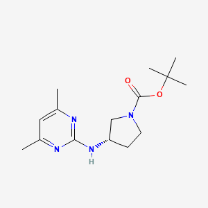 molecular formula C15H24N4O2 B7897629 (S)-3-(4,6-Dimethyl-pyrimidin-2-ylamino)-pyrrolidine-1-carboxylic acid tert-butyl ester 
