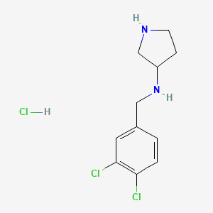molecular formula C11H15Cl3N2 B7897634 (3,4-Dichloro-benzyl)-pyrrolidin-3-yl-amine hydrochloride 