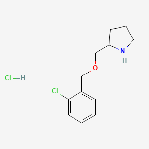 molecular formula C12H17Cl2NO B7897783 2-(2-Chloro-benzyloxymethyl)-pyrrolidine hydrochloride 