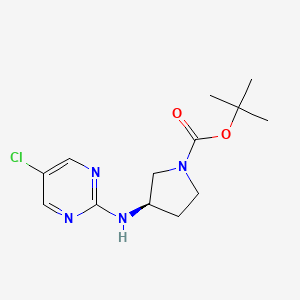 molecular formula C13H19ClN4O2 B7897859 (R)-3-(5-Chloro-pyrimidin-2-ylamino)-pyrrolidine-1-carboxylic acid tert-butyl ester 