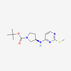 molecular formula C14H22N4O2S B7897872 (R)-3-(2-Methylsulfanyl-pyrimidin-4-ylamino)-pyrrolidine-1-carboxylic acid tert-butyl ester 