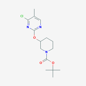 molecular formula C15H22ClN3O3 B7897888 3-(4-Chloro-5-methyl-pyrimidin-2-yloxy)-piperidine-1-carboxylic acid tert-butyl ester 