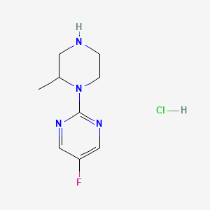 molecular formula C9H14ClFN4 B7897970 5-Fluoro-2-(2-methylpiperazin-1-yl)pyrimidine hydrochloride 