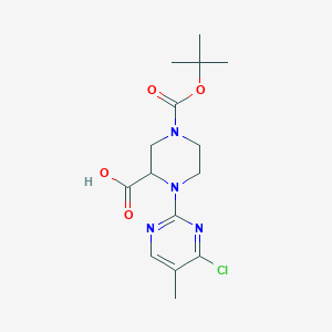 molecular formula C15H21ClN4O4 B7898009 4-(tert-Butoxycarbonyl)-1-(4-chloro-5-methylpyrimidin-2-yl)piperazine-2-carboxylic acid 