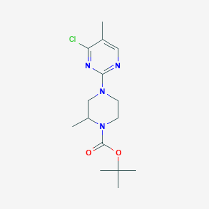 molecular formula C15H23ClN4O2 B7898029 4-(4-Chloro-5-methyl-pyrimidin-2-yl)-2-methyl-piperazine-1-carboxylic acid tert-butyl ester 