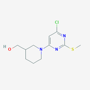 molecular formula C11H16ClN3OS B7898062 [1-(6-Chloro-2-methylsulfanyl-pyrimidin-4-yl)-piperidin-3-yl]-methanol 