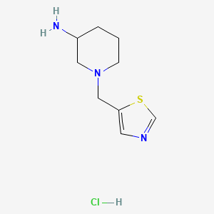 molecular formula C9H16ClN3S B7898076 1-(Thiazol-5-ylmethyl)piperidin-3-amine hydrochloride 
