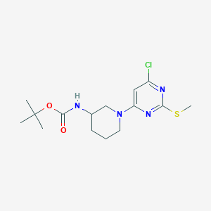 molecular formula C15H23ClN4O2S B7898078 tert-Butyl (1-(6-chloro-2-(methylthio)pyrimidin-4-yl)piperidin-3-yl)carbamate 
