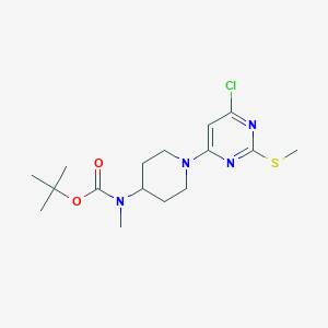 molecular formula C16H25ClN4O2S B7898089 [1-(6-Chloro-2-methylsulfanyl-pyrimidin-4-yl)-piperidin-4-yl]-methyl-carbamic acid tert-butyl ester 
