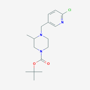 molecular formula C16H24ClN3O2 B7898141 tert-Butyl 4-((6-chloropyridin-3-yl)methyl)-3-methylpiperazine-1-carboxylate 