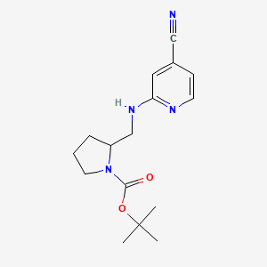 molecular formula C16H22N4O2 B7898158 2-[(4-Cyano-pyridin-2-ylamino)-methyl]-pyrrolidine-1-carboxylic acid tert-butyl ester 