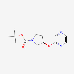 molecular formula C13H19N3O3 B7898166 (S)-3-(Pyrazin-2-yloxy)-pyrrolidine-1-carboxylic acid tert-butyl ester 