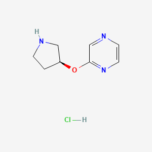 molecular formula C8H12ClN3O B7898173 2-((S)-Pyrrolidin-3-yloxy)-pyrazine hydrochloride 
