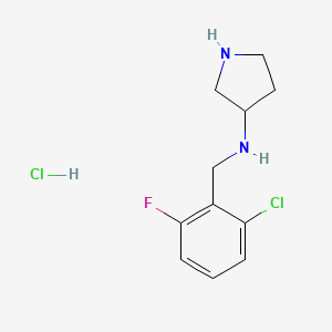 molecular formula C11H15Cl2FN2 B7898254 (2-Chloro-6-fluoro-benzyl)-pyrrolidin-3-yl-amine hydrochloride 