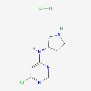 molecular formula C8H12Cl2N4 B7898282 (6-Chloro-pyrimidin-4-yl)-(S)-pyrrolidin-3-yl-amine hydrochloride 