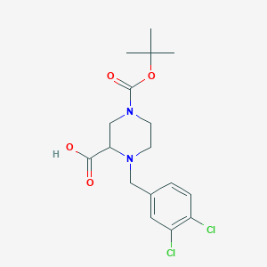 molecular formula C17H22Cl2N2O4 B7898288 4-(3,4-Dichloro-benzyl)-piperazine-1,3-dicarboxylic acid 1-tert-butyl ester 
