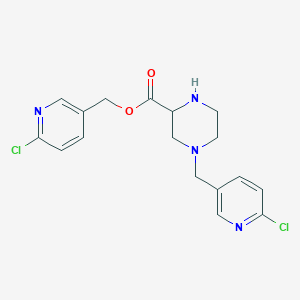 molecular formula C17H18Cl2N4O2 B7898292 4-(6-Chloro-pyridin-3-ylmethyl)-piperazine-2-carboxylic acid 6-chloro-pyridin-3-ylmethyl ester 